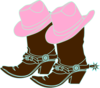 2 Girl Cowboys Clip Art