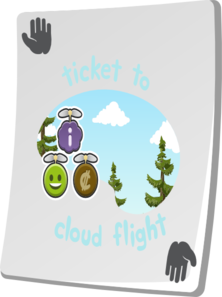 Paradise Ticket Cloud Fight Clip Art