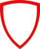 Shield, Wht W Red Border Clip Art
