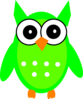 Green Owl Clip Art