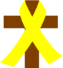 Cross W/yellow Ribbon Clip Art