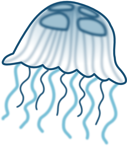 jellyfish clipart black and white - photo #36