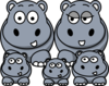 Totetude Hippo Family Clip Art