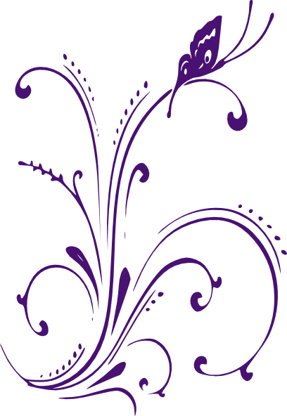 New Purple Butterfly Scroll Clip Art at Clker.com - vector clip art