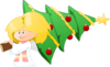 Angel With Christmas Tree Clip Art