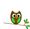 Brown Green Owl Clip Art