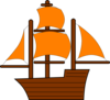 Orange Pirate Ship Clip Art