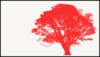 Tree, Red Silhouette, White Background Clip Art