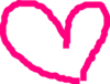 Pink Heart Outline Clip Art
