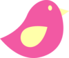 Pink And Yellow Birdie Clip Art