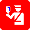 Immigration Police In Red Background Blue 3 Visa Clip Art
