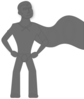 Grey Super Hero Clip Art