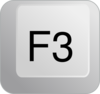 F3 Keyboard Button Clip Art
