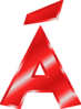 Effect Letters Alphabet Red: Á Clip Art