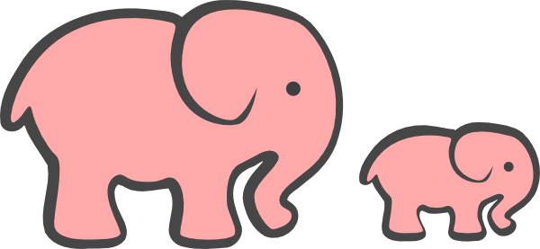 free mom and baby elephant clipart - photo #9