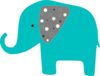 Mint Green Elephant Clip Art