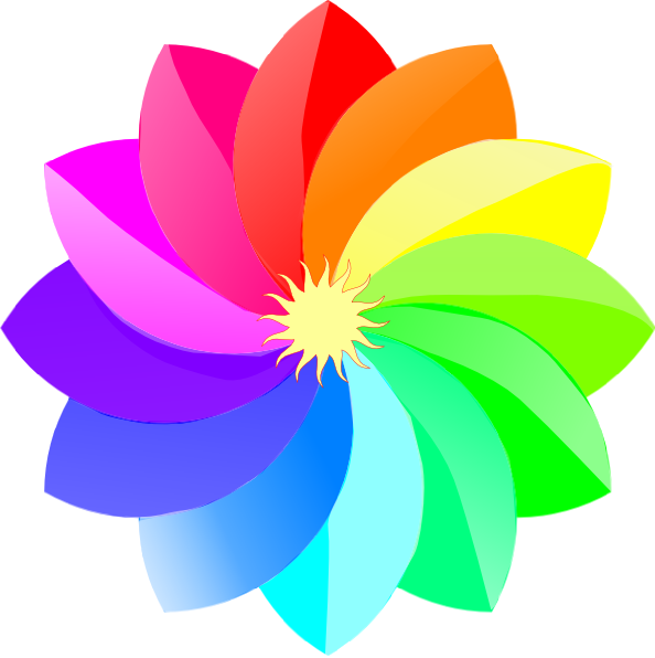 rainbow flower clip art - photo #1