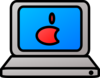 Laptop With Apple On Screen Clip Art
