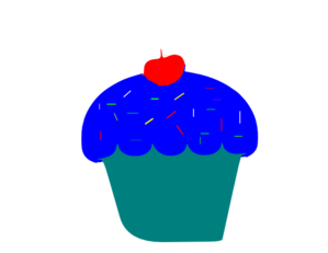 Cupcake Azul Clip Art
