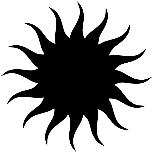 clipart sunscreen. Sun Star Bw clip art