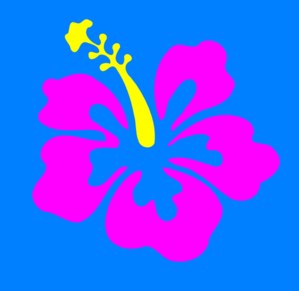 Hibiscus Pink Yellow Clip Art
