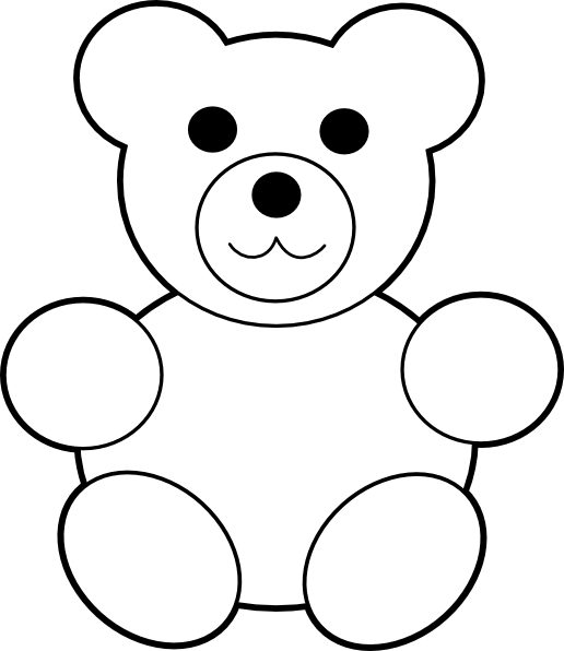 free black and white teddy bear clip art - photo #7