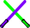 Green And Purple Light Saber Clip Art