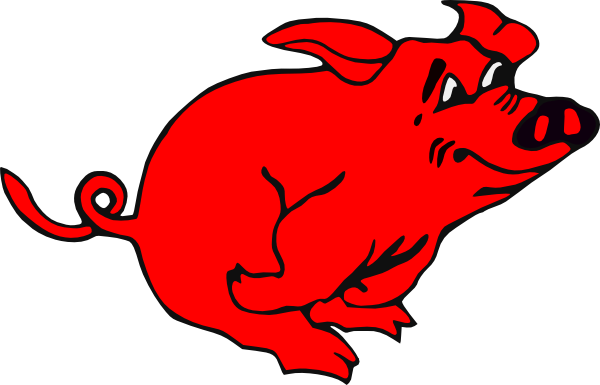 Red Running Pig Clip Art At Vector Clip Art Online Royalty