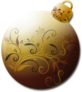 Gold Glass Ornament Clip Art