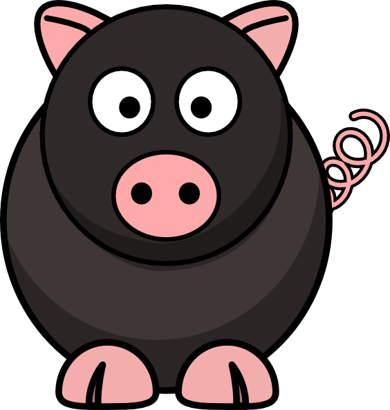 pig clipart black - photo #1