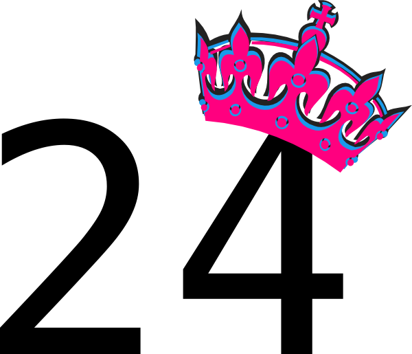 Pink Tilted Tiara And Number 24 Clip Art at  - vector