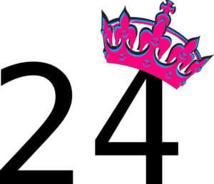 Pink Tilted Tiara And Number 24 Clip Art at  - vector