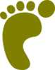 Olive Green Left Foot Clip Art
