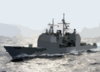 The Guided Missile Cruiser Uss Leyte Gulf (cg 55) Is Shown Underway. Clip Art