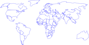 Black Purple Outline World Map No Background Clip Art
