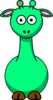 Green Giraffe No Spots Clip Art