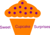 Polka Dot Cupcake Black Clip Art