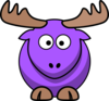 Purple Moose Cartoon Clip Art