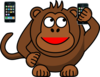 Monkey On Iphone Clip Art