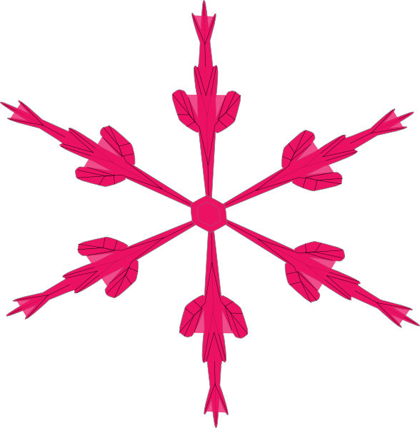 Skinny Pink Snowflake clip art