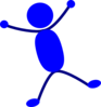 Solid Blue Man Jumping Clip Art