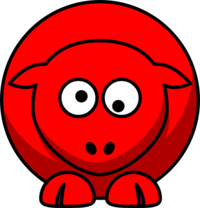 Sheep Red Looking Crossed-eye2 Clip Art