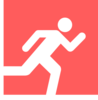 Running Icon Red Square Clip Art