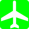 White Aeroplane With Green Background Clip Art