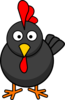 Black Rooster Cartoon Clip Art