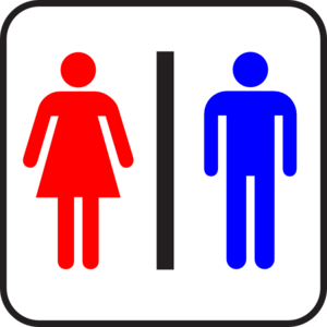 colored sign bathroom wc