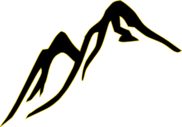 black gold mountain outline hi