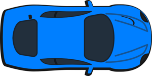 Blue Car - Top View Clip Art