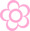 Pink Flower Outline Clip Art