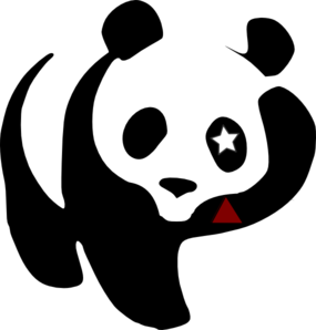 Cosmic Panda Waving Clip Art